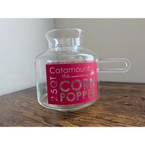 Catamount Flameware Glass Corn Popper 2.5 QT Vintage Microwave Stovetop USA